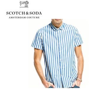 Scotch & Soda Blue Stripe Button Down Shirt